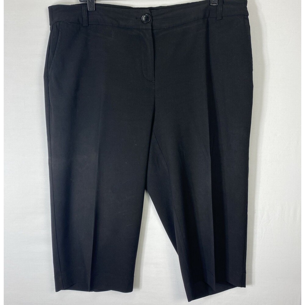 East 5th Woman Pants Size 16W Black Slacks Capri Cropped Work Business
